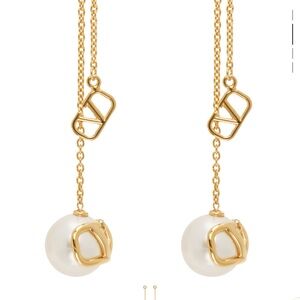 Valentino Garavani Gold Signature VLogo Earrings